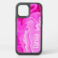 Swirly Abstract Liquid Art in Pink and White  OtterBox Symmetry iPhone 12 Pro Case