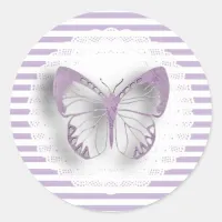 Purple Striped butterfly Stickers