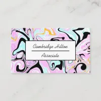 Pink, Gold, Black and Blue Marble Swirls  Business Card