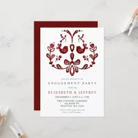 Nordic Birds Christmas Engagement Party Invitation