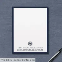 Professional Silver Monogram Letterhead