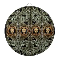 Goth Sage Green Ornament with Skull Dartboard With Darts