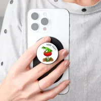 Cute Hand Drawn Frog on a Mushroom Personalized PopSocket