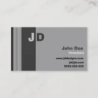 Customizable Black & White Monogram Business Cards