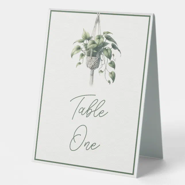 Pothos: Boho Chic Botanical Greenery Plant Minimal Table Tent Sign