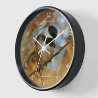Cute Hopeful Black-Capped Chickadee Songbird Wall Clock