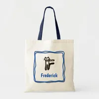 Tote Bag - Cat Letter F with Name in Frame