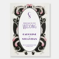 1920 Art Deco Gatsby Monogram Wedding Welcome Sign