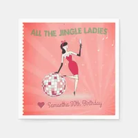 Jingle Ladies Night Out Retro Disco Ball Holiday Napkins