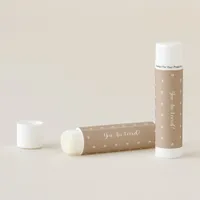 Elegant Lace and Pearls Light Brown Label Lip Balm