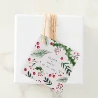 Holly Berries Christmas Winter Wedding Favor Tags