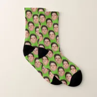 Personalized Funny Photo Face Socks - Lime Green