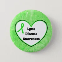 Lyme Disease Awareness Ribbon  Heart Button