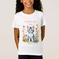 Little Kitten Birthday Girl Personalized T-Shirt