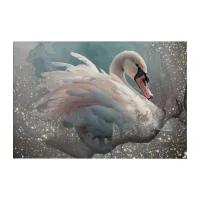 *~* SC1 Pastel Beautiful Unique Glitter White Swan Acrylic Print