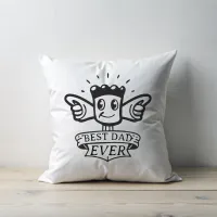 Funny Thumbs-Up Best Dad Ever Throw Pillow