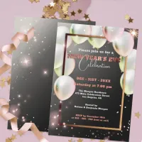 Balloons and Confetti New Year's Eve Celebration Invitation