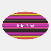 Thin Colorful Stripes - 2 Oval Sticker