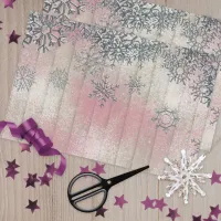 Snowflakes on Wood Merry Christmas Tissue Paper