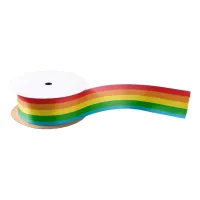 Rainbow Flag Colourful Striped Satin Ribbon