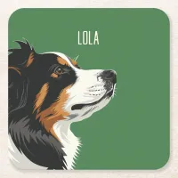 Australian Shepherd Square Paper Coaster