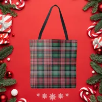 Red and Green Tartan Plaid Tote Bag