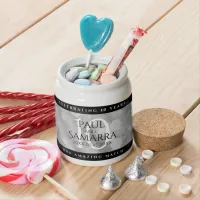Elegant 10th Tin Wedding Anniversary Celebration Candy Jar