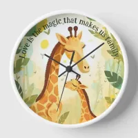 Giraffe Family | Animal | Wall Clock