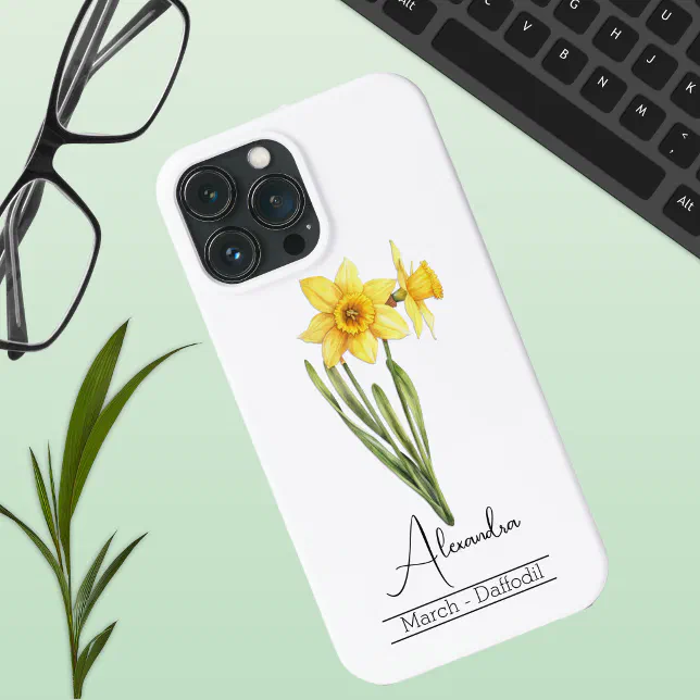 Birth Month Flower March Daffodil Acrylic iPhone 13 Pro Max Case