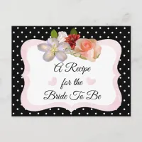 Black and Rose Gold Blush Pink Recipe Card