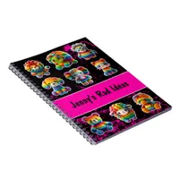 Rainbow Animals Bright Retro 1980s Notebook