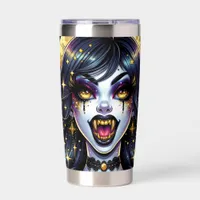 Vampire with Gold Fangs Full Moon Halloween Party Insulated Tumbler