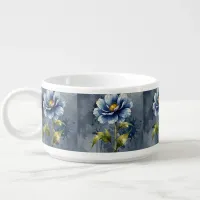 Blue flower watercolour pattern bowl