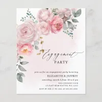 Budget Blush Floral Engagement Party Invitations