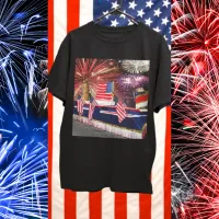 Parade with Statue of Liberty Float and Flag T-Shirt