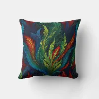 Colourful Feather pattern Throw Pillow