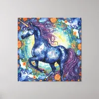 Gorgeous Blue Unicorn Canvas Print