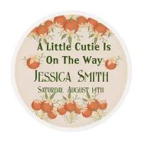 A Little Cutie is On The Way - Orange Blossom Edible Frosting Rounds