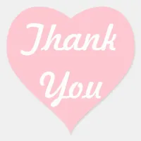 Pink and White Thank You Heart Sticker