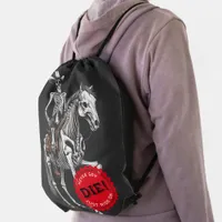 Spooky Horse-riding Skeleton Cowboy Drawstring Bag