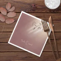 Shadow Leaf Wedding Copper Rose ID947 Napkins