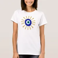 Greek Eye on Gold Sunburst Lucky Charm T-Shirt