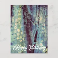 Happy Blue Abstract Mixed Media Happy Birthday Postcard