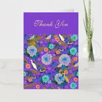 Tropical Birds Floral Botanical Thank You Card