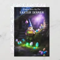 Gnome at Night & Eggs Easter Dinner Invitation