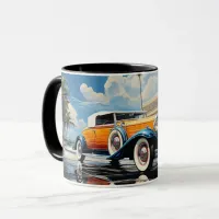 1920s roadster by a beach bungalow in Miami Beach Mug