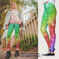 Rainbow Shellfish Pattern Leggings