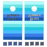 Summer Fresh Blue Stripes Cornhole Set