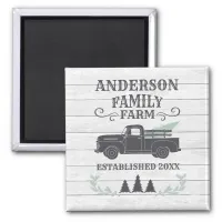 Farmhouse Christmas Tree Family Farm Personalized Magnet