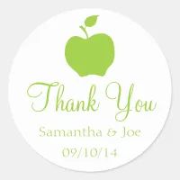 Apple Green Thank You Classic Round Sticker